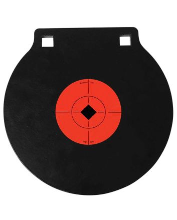 Birchwood Casey 47604 World of Targets Double Hole 8" Pistol/Rifle Black/Orange AR500 Steel Circle w/Crosshair &amp; Diamond 0.38" Thick Hanging