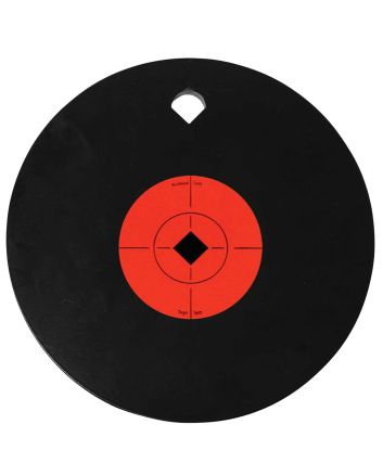 Birchwood Casey 47614 World of Targets Single Hole 10" Pistol/Rifle Black/Orange AR500 Steel Circle w/Crosshair &amp; Diamond 0.38" Thick Hanging