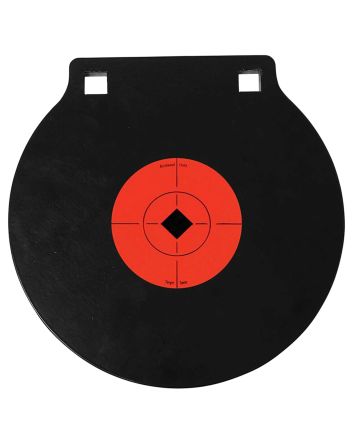 Birchwood Casey 47615 World of Targets Double Hole 10" Pistol/Rifle Black/Orange AR500 Steel Circle w/Crosshair &amp; Diamond 0.38" Thick Hanging