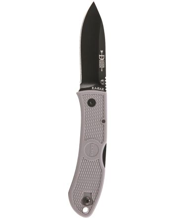 Ka-Bar 4062GY Dozier Hunter 3" Folding Drop Point Plain Black AUS-8A SS Blade, Gray Zytel Handle, Includes Pocket Clip