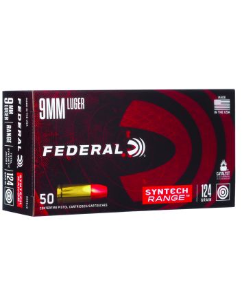 Federal AE9SJ2 American Eagle Syntech Range9mmLuger 124gr Total Syntech Jacket Flat Nose 50 Per Box/10 Case