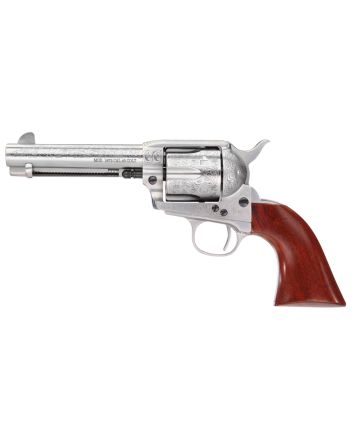 Taylors &amp; Company 550926 1873 Cattleman 45 Colt (LC) Caliber with 4.75" Barrel, 6rd Capacity Cylinder, Overall White Floral Engraved Finish Steel &amp; Walnut Grip