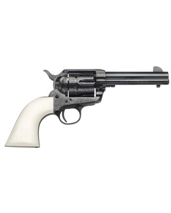 Taylors &amp; Company 200059 1873 Cattleman Outlaw Legacy 357 Mag Caliber with 4.75" Barrel, 6rd Capacity Cylinder, Overall Blued Engraved Finish Steel &amp; Ivory Synthetic Grip