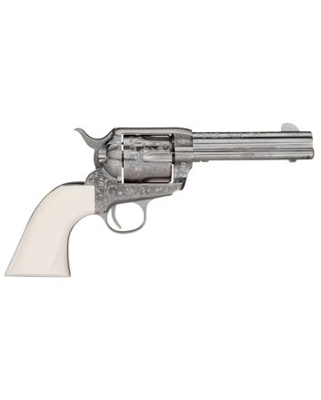 Taylors &amp; Company 200058 1873 Cattleman Outlaw Legacy 357 Mag Caliber with 4.75" Barrel, 6rd Capacity Cylinder, Overall Nickel Engraved Finish Steel &amp; Ivory Synthetic Grip
