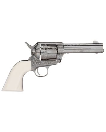 Taylors &amp; Company 200057 1873 Cattleman Outlaw Legacy 45 Colt (LC) Caliber with 4.75" Barrel, 6rd Capacity Cylinder, Overall Nickel Engraved Finish Steel &amp; Ivory Synthetic Grip
