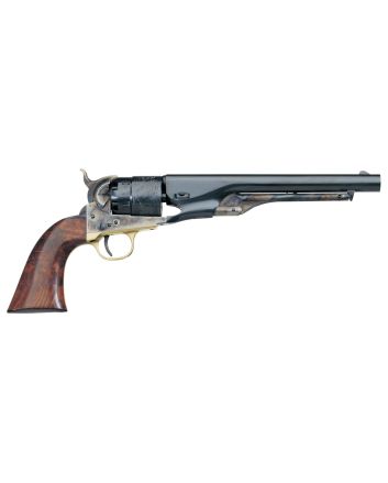 Taylors and Company 550797 1860 Army Steel Break Open 44 Cal Striker Fire 8" 6rd Color Case Hardened Frame Blued Barrel &amp; Cylinder Walnut Grip