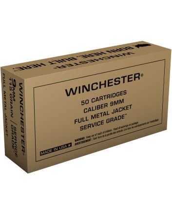 Winchester Ammo SG9W Service Grade9mmLuger 115gr Full Metal Jacket 50 Per Box/10 Case