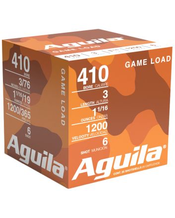 Aguila 1CHB4126 Birdshot Standard Velocity 410Gauge 3" 11/16oz 6Shot 25 Per Box/10 Case