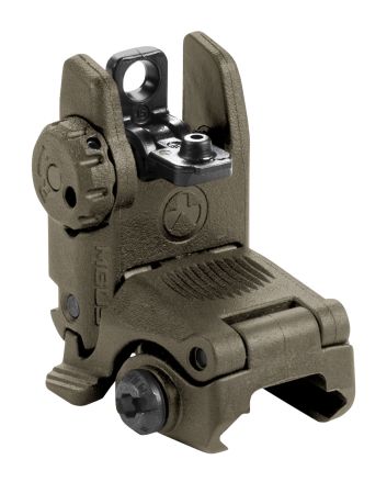 Magpul MAG248-ODG MBUS Sight RearOlive Drab Green Polymer, Spring-Loaded Flip Up for AR-15/ M16
