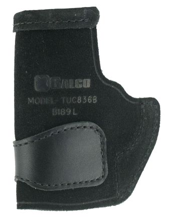 Galco TUC836B Tuck-N-Go 2.0 IWB Black Leather UniClip/Stealth Clip Fits Ruger LCP II/Ruger LCP Max Ambidextrous