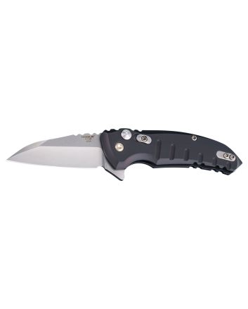 Hogue 24160 X1 MicroFlip 2.75" Folding Wharncliffe Plain Tumble Polish Tumble Polish CPM 154 SS Blade/Matte Black Anodized Aluminum Handle Includes Pocket Clip