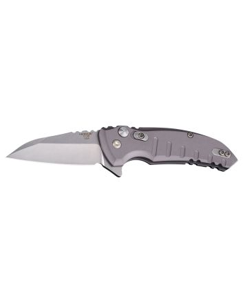 Hogue 24162 X1 MicroFlip 2.75" Folding Wharncliffe Plain Tumble Polish Tumble Polish CPM 154 SS Blade/Matte Gray Anodized Aluminum Handle Includes Pocket Clip