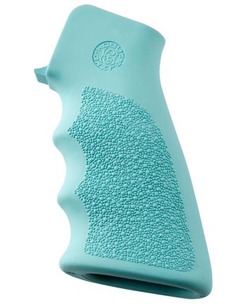 Hogue 15015 OverMolded Grip Cobblestone Aqua Blue Rubber with Finger Grooves for AR-15, M16