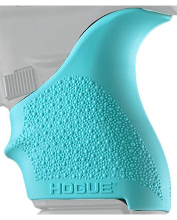Hogue 18204 HandAll Beavertail Grip Sleeve Compatible w/Glock 42/43 Textured Aqua Blue Rubber