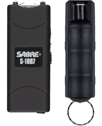 Sabre S7BHCBK Multi-Range Protection Pack Black Plastic 1.6 uC Pain Rating Includes Pepper Spray/Stun Gun w/Flashlight