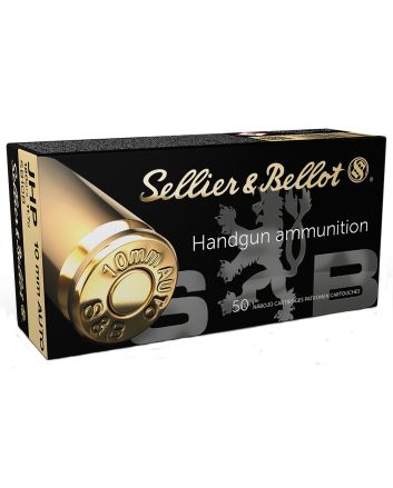 Sellier &amp; Bellot SB10B Handgun10mmAuto 180gr Jacketed Hollow Point 50 Per Box/20 Case