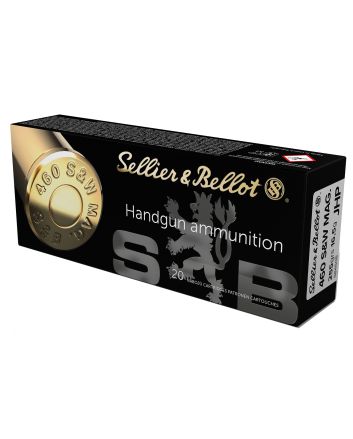 Sellier &amp; Bellot SB460B Handgun460S&amp;WMag 255gr Jacketed Hollow Point 20 Per Box/12 Case