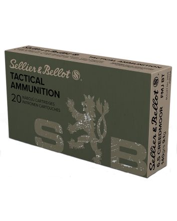Sellier &amp; Bellot SB65A Rifle6.5Creedmoor 140gr Full Metal Jacket Boat Tail 20 Per Box/25 Case