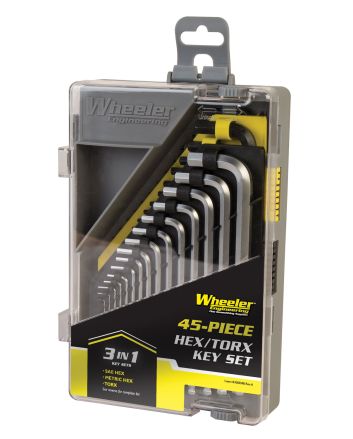 Wheeler 1081959 SAE/Metric Hex &amp; Torx Key Set Silver Steel 45 Pieces
