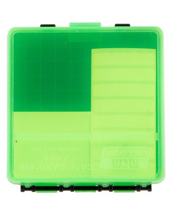 MTM Case-Gard P100916T Case-Gard P-100 Multi-Caliber Handgun Clear Green Polypropylene 100rd