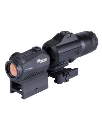 Sig Sauer Electro-Optics SORJ53101 Romeo5 and Juliet3 Combo Kit Black 1x/3x 24 mm/24 mm 2 MOA Red Dot
