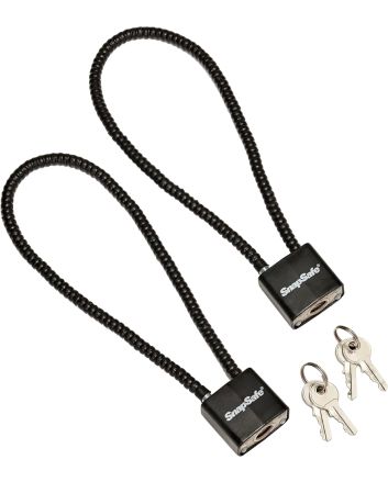 SnapSafe 75281 Lock Box Cable Lock with Padlock Steel PVC-Covered Black 2 Pack