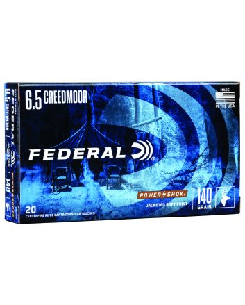 Federal 65CRDB Power-Shok6.5Creedmoor 140gr Jacketed Soft Point 20 Per Box/10 Case