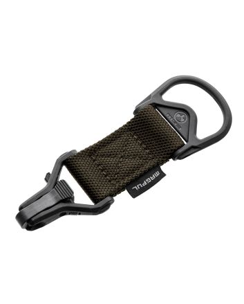 Magpul MAG516-RGR MS1/MS3 Sling Adapter made of Steel with Ranger Green Melonite Finish, Polymer Hardware, Nylon 1.25" Webbing &amp; Two to One-Point Design for AR-15, M4 &amp; M16