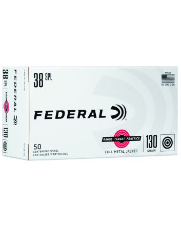 Federal RTP38130 Range &amp; Target38Special 130gr Full Metal Jacket 50 Per Box/20 Case