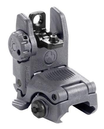 Magpul MAG248-GRY MBUS Sight RearStealth Gray Polymer, Spring-Loaded Flip Up for AR-15/ M16