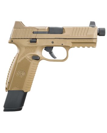 FN 66100373 509T9mm Luger 17+1/24+1 4.50" Black Steel Threaded Barrel, Flat Dark Earth Optic Cut/Serrated Stainless Steel Slide, Flat Dark Earth Polymer Frame w/Picatinny Rail
