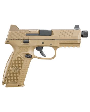 FN 66100383 509T9mm Luger 10+1 4.50" Black Steel Threaded Barrel, Flat Dark Earth Optic Cut/Serrated Stainless Steel Slide, Flat Dark Earth Polymer Frame w/Picatinny Rail