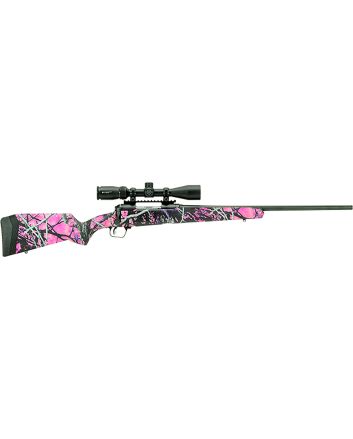 Savage Arms 57338 110 Apex Hunter XP 7mm-08 Rem 4+1 20", Matte Black Metal, Muddy Girl Synthetic Stock, Vortex Crossfire II 3-9x40mm Scope