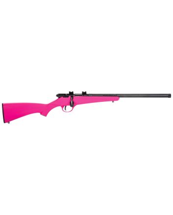 Savage Arms 13835 Rascal FLV-SR Youth 22 LR 1rd 16.12" Matte Blued Heavy Barrel, Matte Blued Carbon Steel Receiver, Pink Synthetic Stock, Right Hand