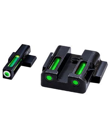 HiViz MPN321 LiteWave H3 Sight Set for S&amp;W M&amp;P Green Tritium White Outline Front Sight-Green Fiber Optic Rear Sight