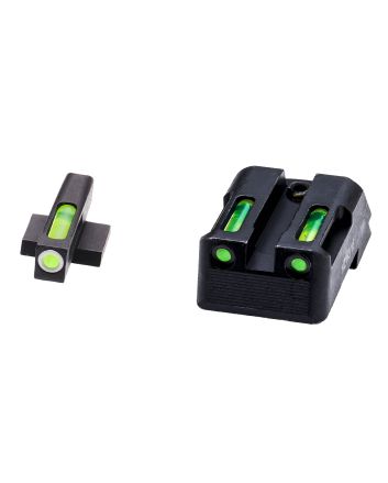 HiViz KBN321 LiteWave H3 Sight Set for Kimber 1911 Green Tritium White Outline Front Sight-Green Fiber Optic Rear Sight