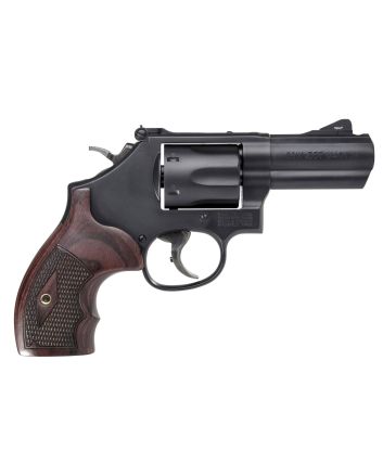 Smith &amp; Wesson 12039 PC Model 19 Carry Comp K-Frame 357 Mag 38 S&amp;W Spl +P 6 Shot 3" Black PowerPort Vented Barrel Black Cylinder Black Carbon Steel Frame Finger Grooved Wood Grip Exposed Hammer