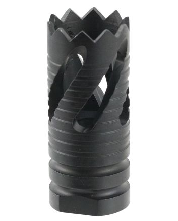 TacFire MZ10213B Thread Crown Muzzle Brake Black Oxide Steel with 5/8"-24 tpi Threads &amp; 2.05" OAL for 308 Win AR-10