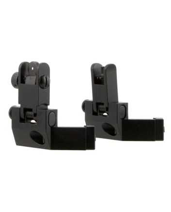 TacFire IS003 45 Degree Flip Up Iron Sight/SpringloadedBlack Anodized Front and Rear for AR-Platform