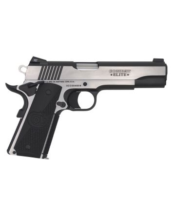 Colt Mfg O1070CE 1911 Combat Elite Government 45 ACP 5" 8+1 Overall Two-Tone Elite Finish Stainless Steel Frame &amp; Slide with Half Checkered &amp; Scalloped Black G10 Grip &amp; Night Sights