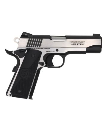 Colt Mfg O4080CE Combat Elite Commander 45 ACP 8+1 4.25" Stainless Steel Barrel, Two-Tone Serrated Stainless Steel Slide &amp; Frame w/Beavertail, Black Scalloped G10 Grip, Ambidextrous