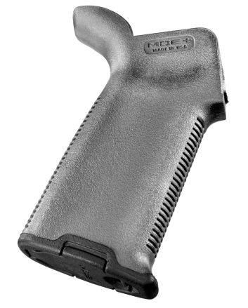 Magpul MAG416GRY MOE+ Grip Gray Textured Polymer w/Rubber Overmold, Fits AR-15/AR-10/M16/M4/M110/SR25