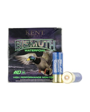 Kent Cartridge B12W364 Bismuth Waterfowl 12 Gauge 2.75" 1 1/4 oz Bismuth 4 Shot 25 Per Box/ 10 Case