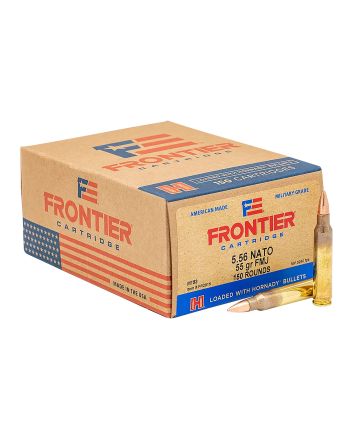 Frontier Cartridge FR2015 Military Grade Centerfire Rifle 5.56x45mmNATO 55gr Full Metal Jacket 150 Per Box/8 Case
