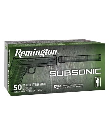 Remington Ammunition 28435 Subsonic9mmLuger 147gr Flat Nose Enclosed Base 50 Per Box/10 Case
