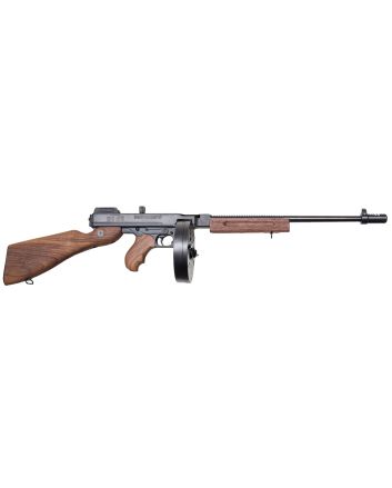 Thompson T1DH 1927A-1 Deluxe 45 ACP Caliber with 18" Barrel, 10+1 Capacity (Drum), Color Case Hardened Metal Finish, American Walnut Wood Stock Grip Right Hand