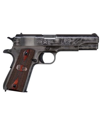 Thompson 1911BKOWC1 1911 Victory Girls 45 ACP 5" 7+1 Worn Black/Gray Cerakote Steel Checkered Wood w/US Logo Grip