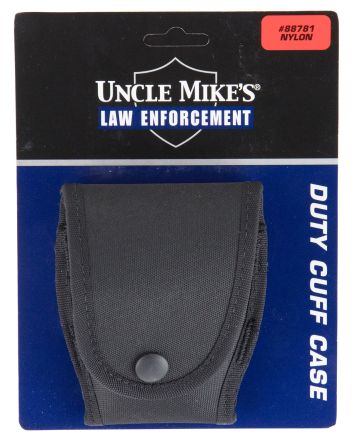 Uncle Mike's 88781 Duty Cuff CaseSingle Style made of Nylon with Black Finish &amp; Flap for 2.25" Belt Sizes