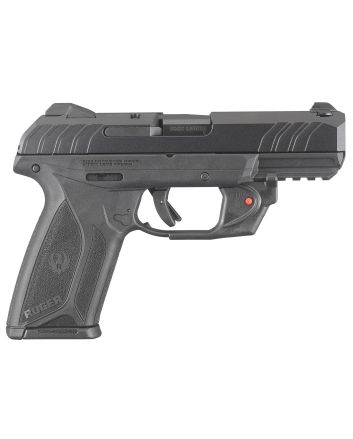 Ruger 3816 Security-99mm Luger4" Barrel 15+1, Black Polymer Frame With Picatinny Acc. Rail, Front Serrated Black Oxide Steel Slide, Manual Safety, Includes Viridian Red Laser