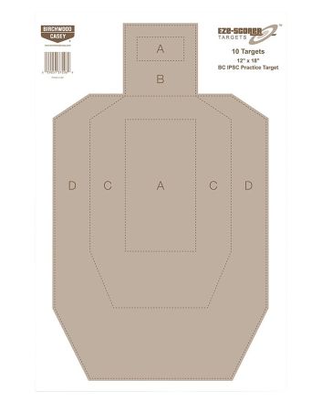 Birchwood Casey 37018 EZE-ScorerIPSC Paper Hanging Universal 12" x 18" Tan 100 Per Pkg